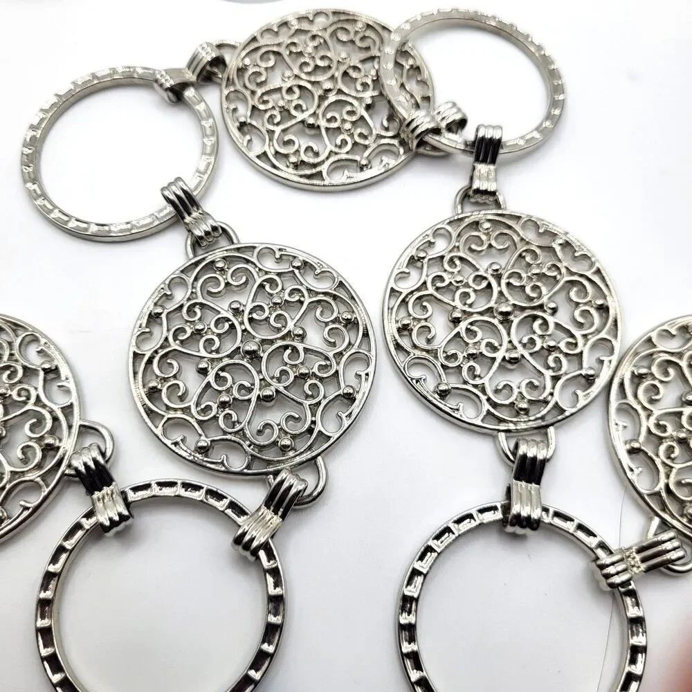 Chunky Large Southwestern Bohemian Silvertone Belt 46in